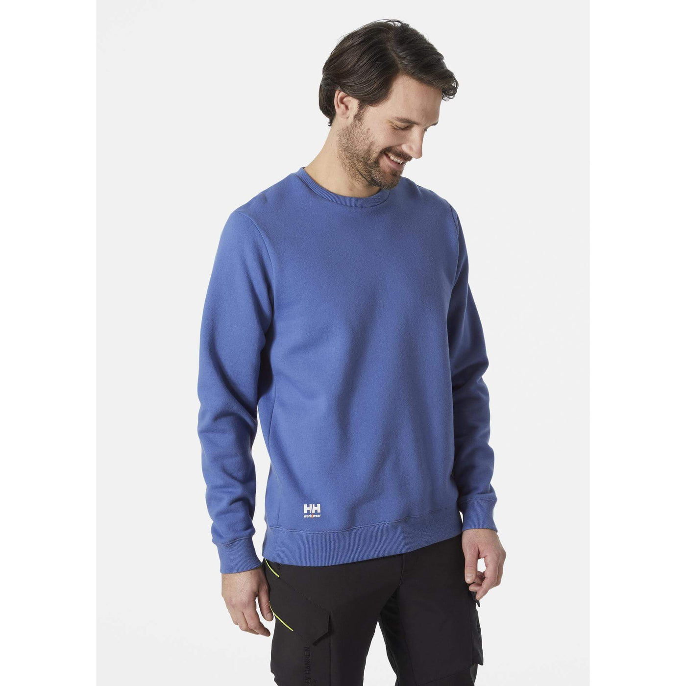 Helly Hansen Classic Sweatshirt Stone Blue OnBody 1#colour_stone-blue