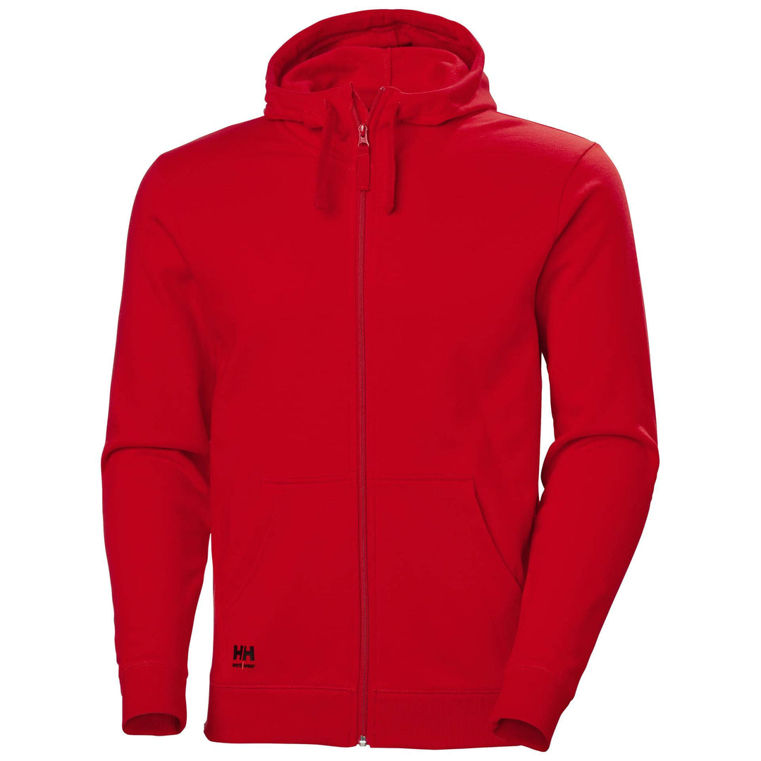 Helly Hansen Classic Zip Hoodie Alert Red Front#colour_alert-red