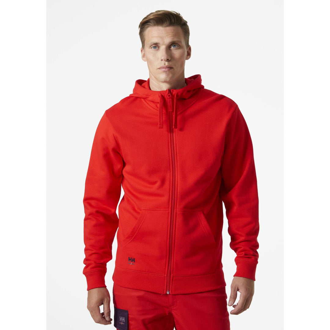 Helly Hansen Classic Zip Hoodie Alert Red OnBody 1#colour_alert-red