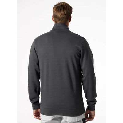 Helly Hansen Classic Zip Sweatshirt Dark Grey OnBody 2#colour_dark-grey
