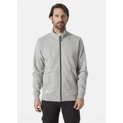 Helly Hansen Classic Zip Sweatshirt Grey Melange OnBody 1#colour_grey-melange