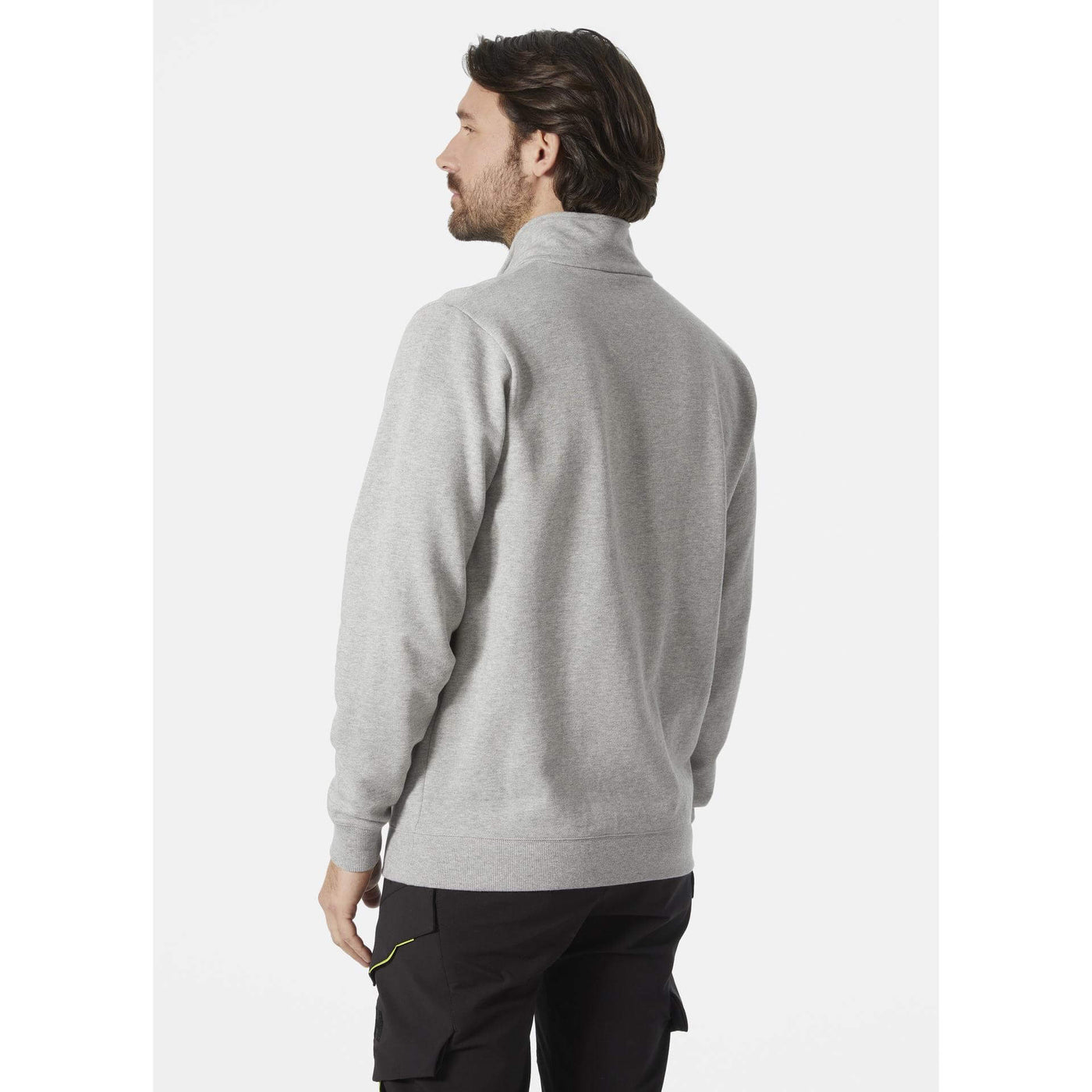 Helly Hansen Classic Zip Sweatshirt Grey Melange OnBody 2#colour_grey-melange