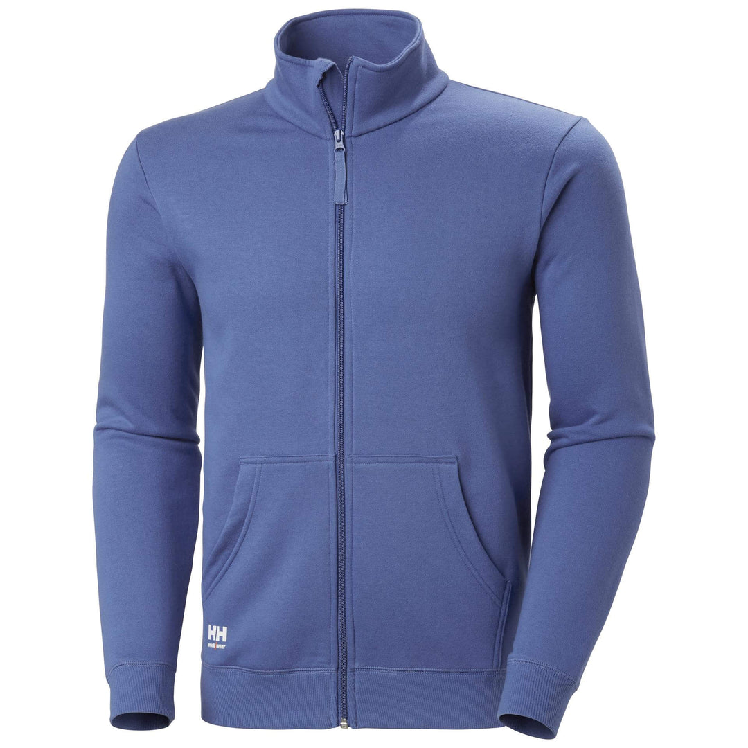 Helly Hansen Classic Zip Sweatshirt Stone Blue Front#colour_stone-blue