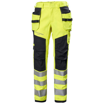 Helly Hansen Fyre Hi Vis FR Construction Trousers Class 2 Hi Vis Yellow/Ebony 1 Front #colour_hi-vis-yellow-ebony