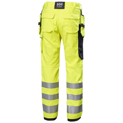 Helly Hansen Fyre Hi Vis FR Construction Trousers Class 2 Hi Vis Yellow/Ebony 2 Rear #colour_hi-vis-yellow-ebony