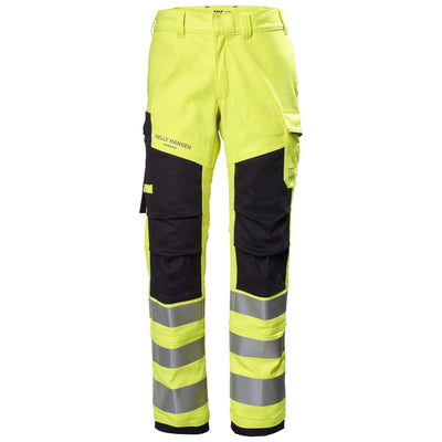 Helly Hansen Fyre Hi Vis FR Work Trousers Class 2 Hi Vis Yellow/Ebony 1 Front #colour_hi-vis-yellow-ebony