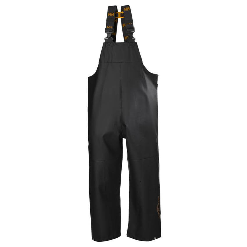 Helly Hansen Gale Waterproof Rain Bib and Brace Overalls Black 1 Front #colour_black