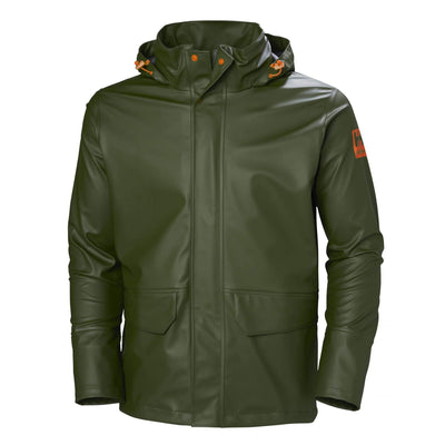 Helly Hansen Gale Waterproof Rain Jacket Army Green 1 Front #colour_army-green