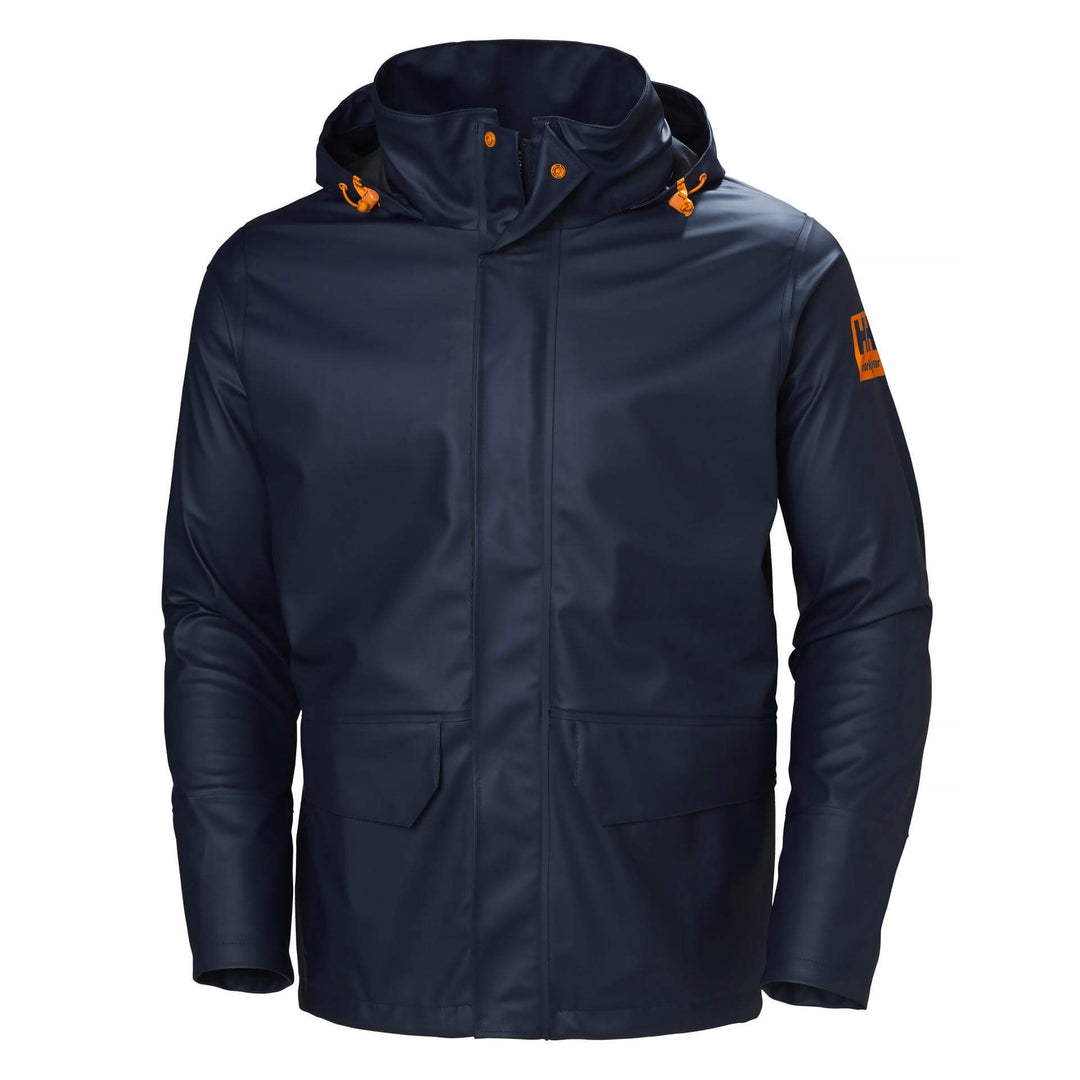 Helly Hansen Gale Waterproof Rain Jacket Navy 1 Front #colour_navy