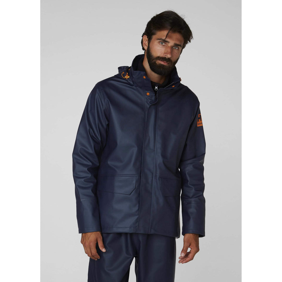 Helly Hansen Gale Waterproof Rain Jacket Navy 3 On Body 1#colour_navy