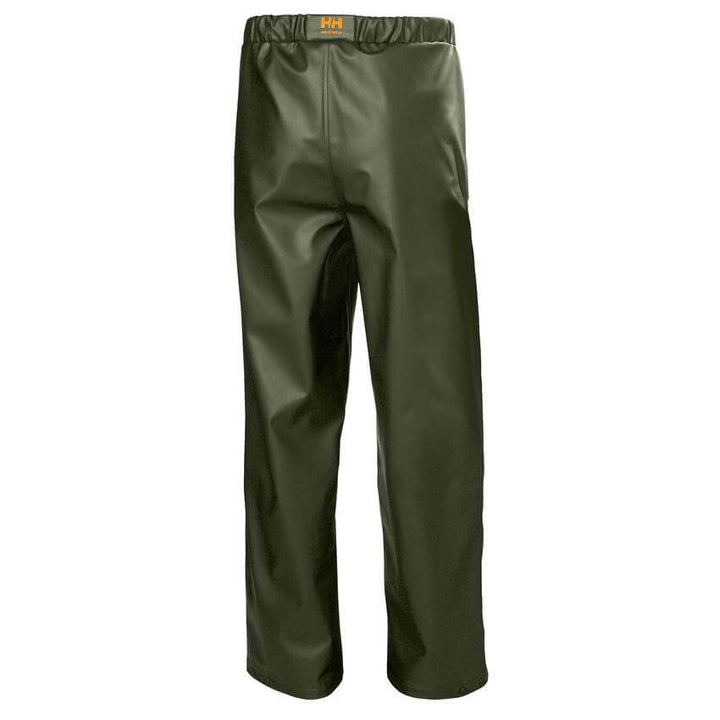 Helly Hansen Gale Waterproof Rain Work Trousers Army Green 2 Rear #colour_army-green