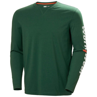 Helly Hansen HH Workwear Graphic Longsleeve T-Shirt Green 1 Front #colour_green