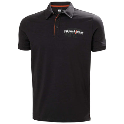 Helly Hansen HH Workwear Graphic Polo Black 1 Front #colour_black