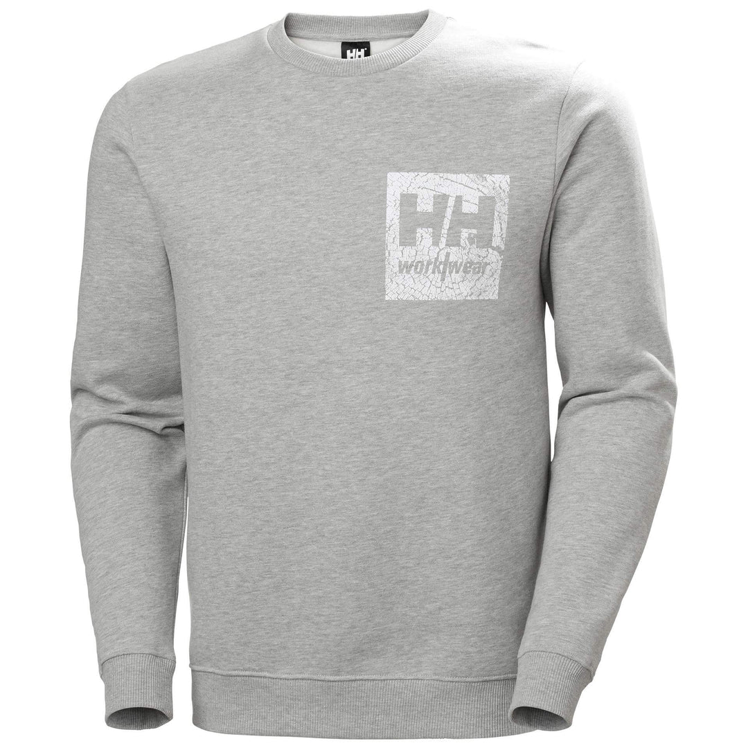 Helly Hansen HH Workwear Graphic Sweatshirt Light Grey Melange 1 Front #colour_light-grey-melange