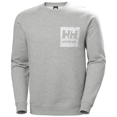 Helly Hansen HH Workwear Graphic Sweatshirt Light Grey Melange 1 Front #colour_light-grey-melange