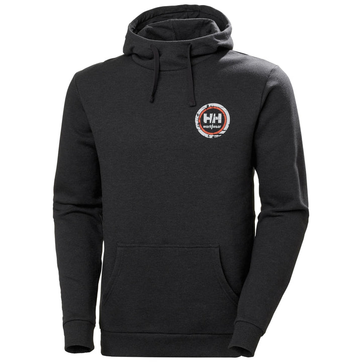 Helly Hansen HHH Workwear Graphic Hoodie Black Melange 1 Front #colour_black-melange1