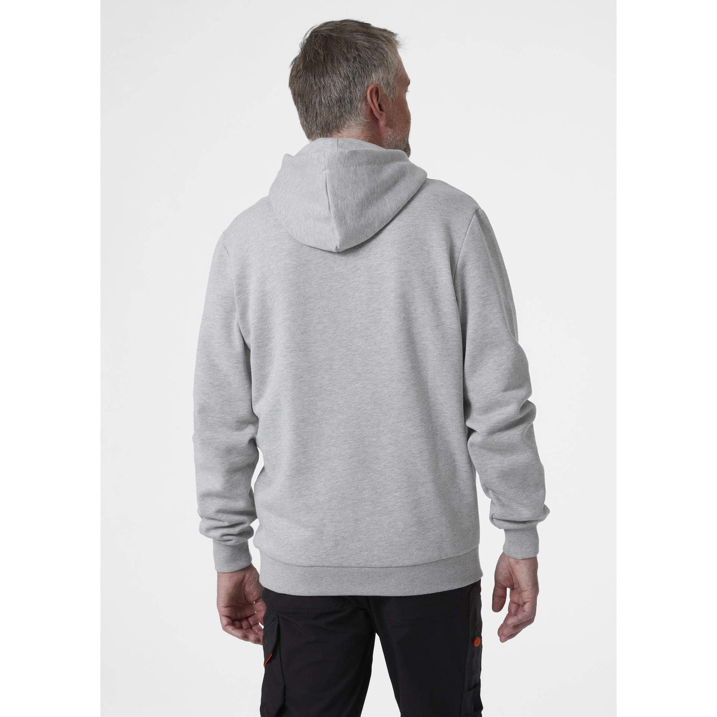 Helly Hansen HHH Workwear Graphic Hoodie Light Grey Melange 4 On Body 2#colour_light-grey-melange