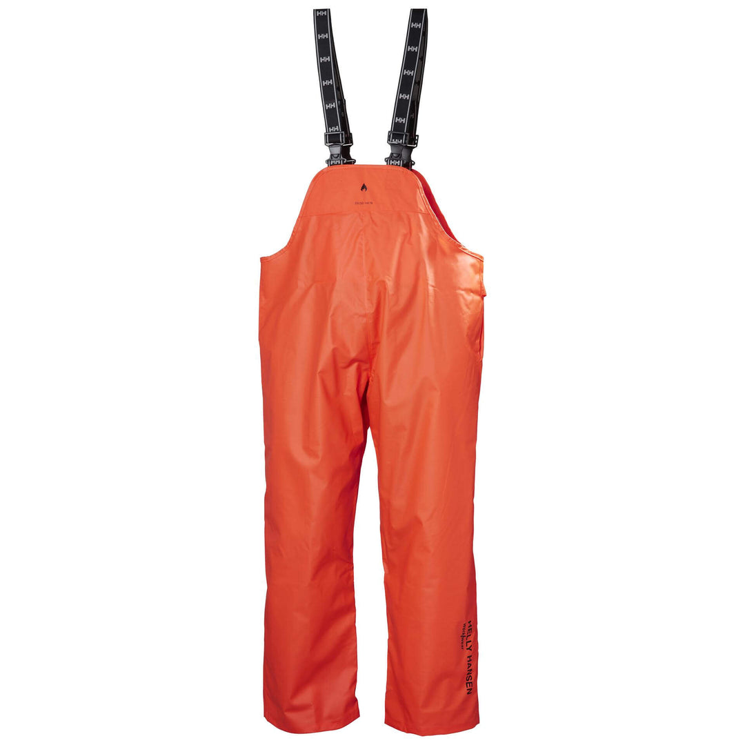 Helly Hansen Horten Flame Retardant Waterproof Bib and Brace Overalls Fluor Orange 1 Front #colour_fluor-orange