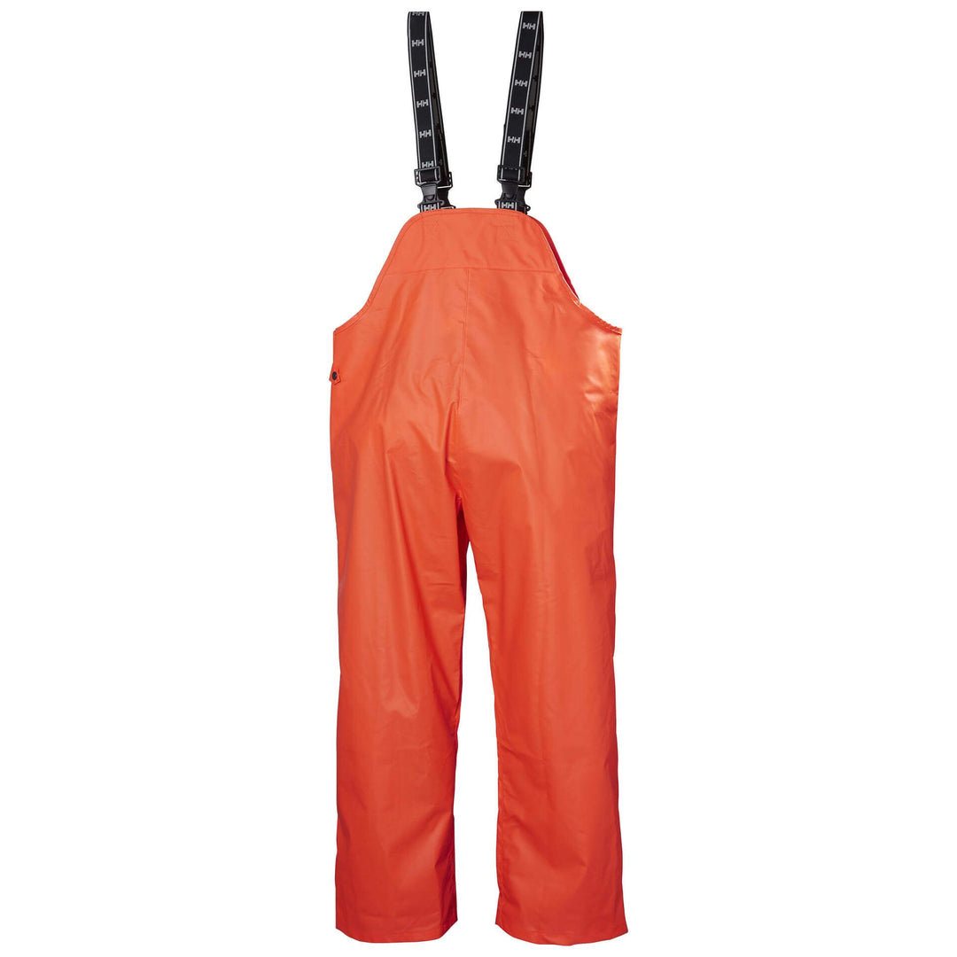 Helly Hansen Horten Flame Retardant Waterproof Bib and Brace Overalls Fluor Orange 2 Rear #colour_fluor-orange