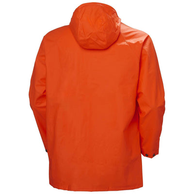 Helly Hansen Horten Flame Retardant Waterproof Jacket Fluor Orange 2 Rear #colour_fluor-orange