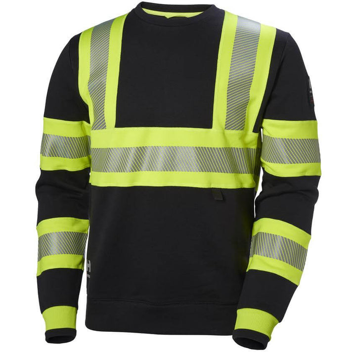 Helly Hansen ICU Hi Vis Sweatshirt Yellow/Ebony 1 Front #colour_yellow-ebony