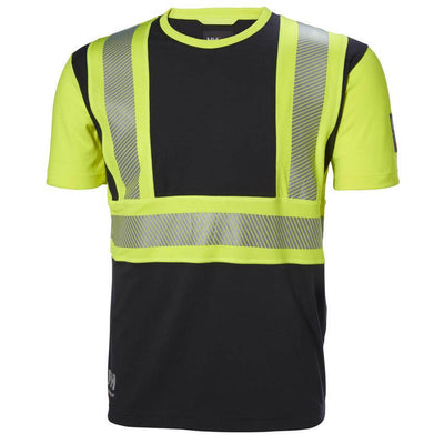 Helly Hansen ICU Hi Vis T-Shirt Yellow/Ebony 1 Front #colour_yellow-ebony