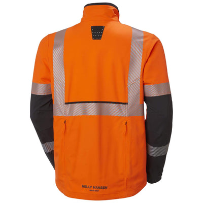 Helly Hansen ICU Hi Viz BRZ Jacket Orange/Ebony 2 Rear #colour_orange-ebony