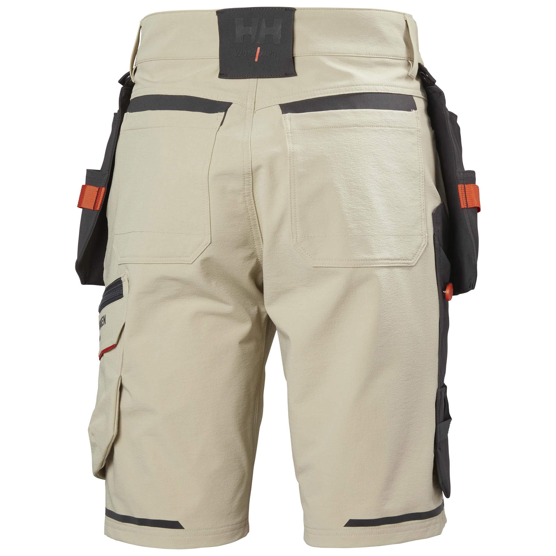 Helly Hansen Kensington Construction Shorts Stretch HH Sandy/Ebony 2 Rear #colour_hh-sandy-ebony