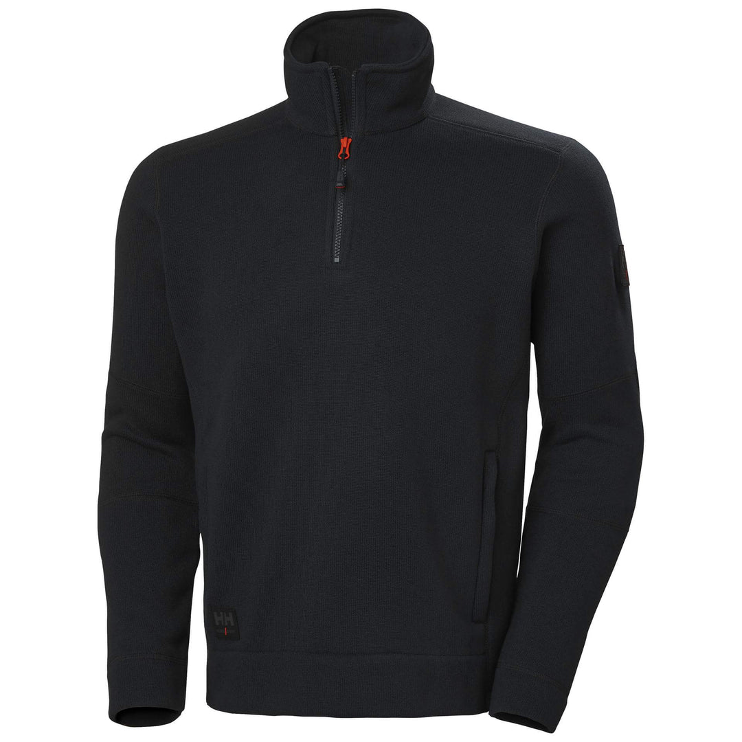 Helly Hansen Kensington Halfzip Knit Fleece Jacket Black 1 Front #colour_black