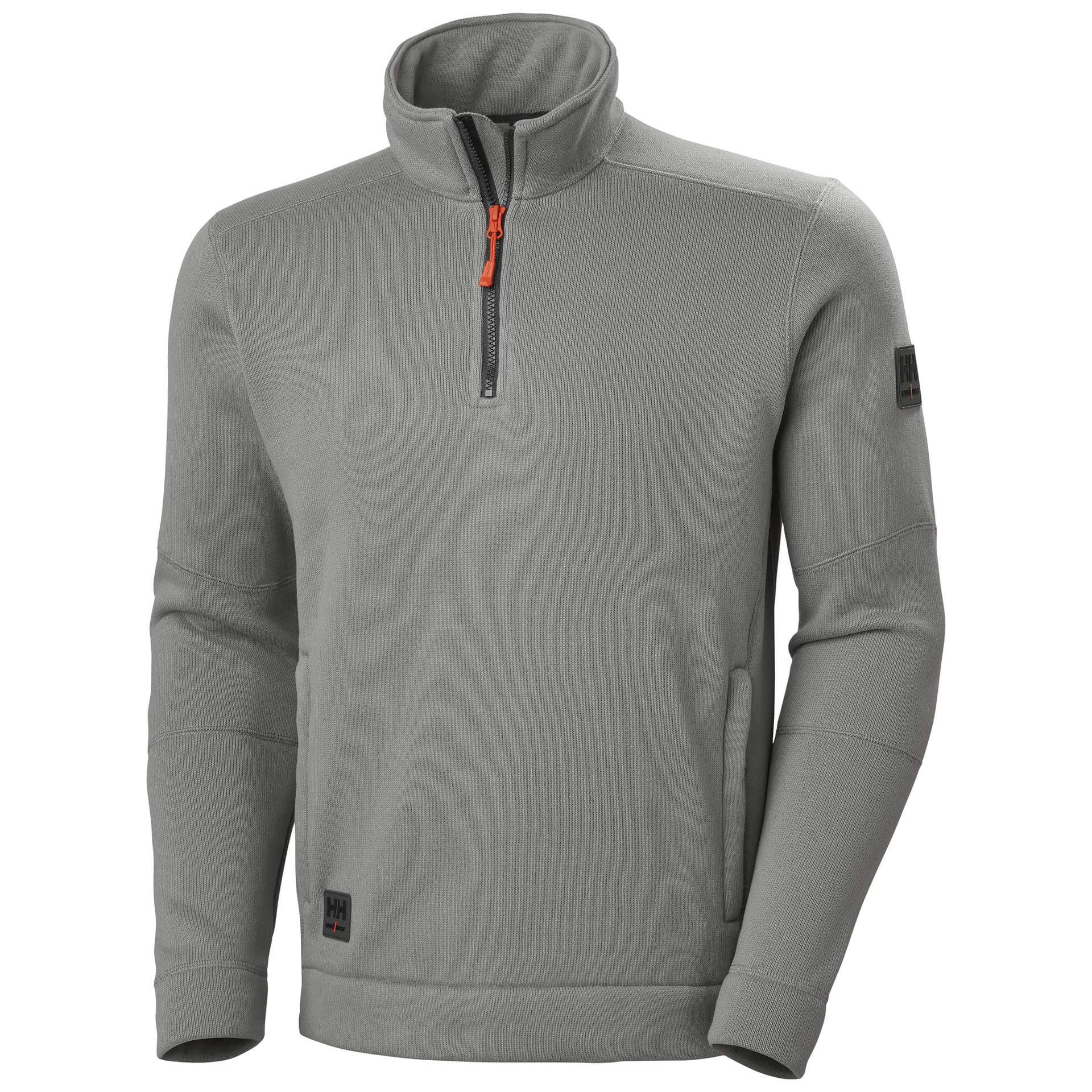 Helly Hansen Kensington Halfzip Knit Fleece Jacket Mid Grey 1 Front #colour_mid-grey