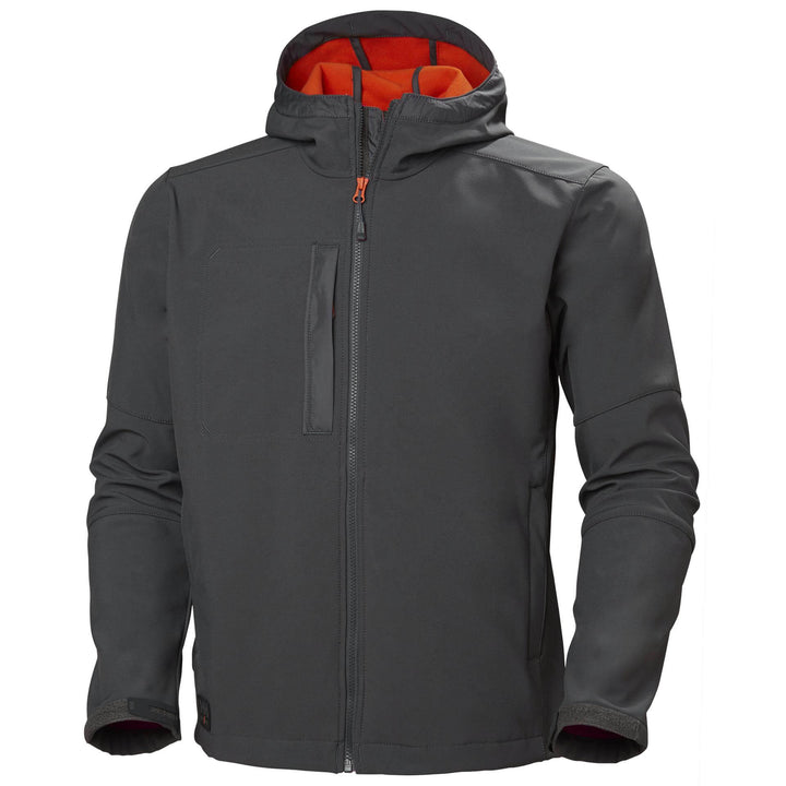 Helly Hansen Kensington Hooded Softshell Jacket Dark Grey 1 Front #colour_dark-grey