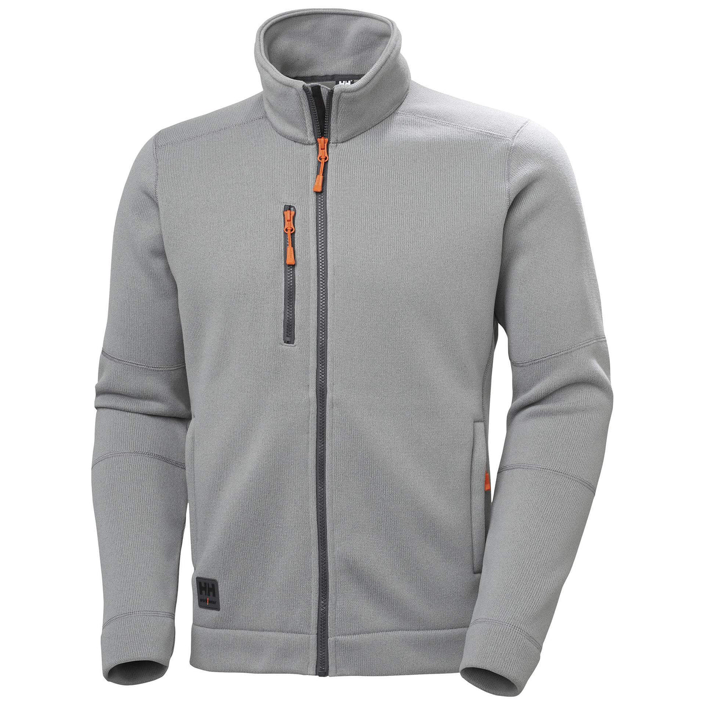Helly Hansen Kensington Knit Fleece Jacket Mid Grey 1 Front #colour_mid-grey