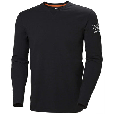 Helly Hansen Kensington Longsleeve T-shirt Black Front#colour_black