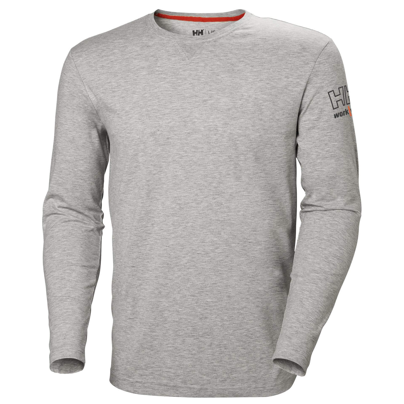 Helly Hansen Kensington Longsleeve T-shirt Grey Melange Front#colour_grey-melange