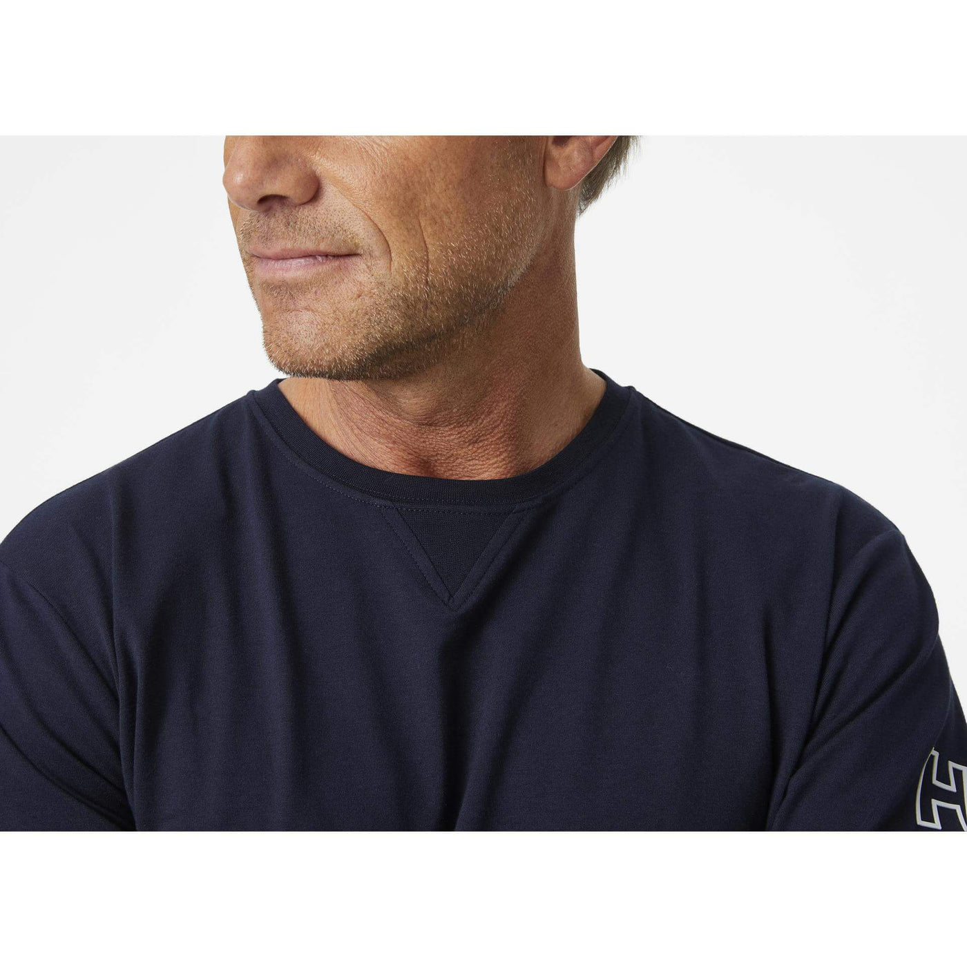 Helly Hansen Kensington Longsleeve T-shirt Navy Feature 2#colour_navy