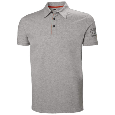 Helly Hansen Kensington Polo Shirt Grey Melange Front#colour_grey-melange