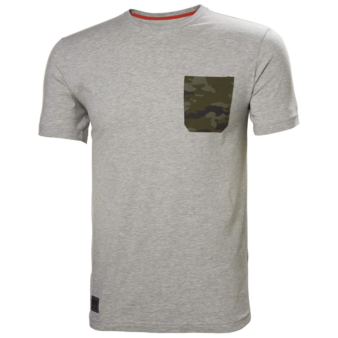 Helly Hansen Kensington T-Shirt Grey Melange Camo Front#colour_grey-melange-camo