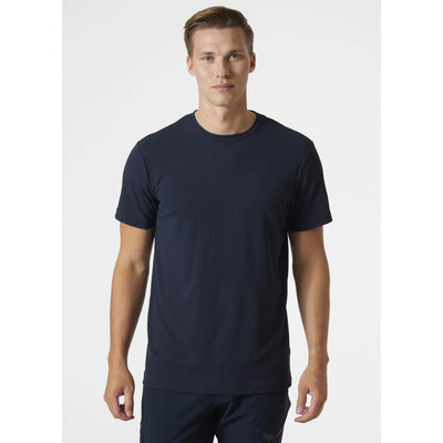 Helly Hansen Kensington Tech Lightweight T-Shirt Navy OnBody 1#colour_navy
