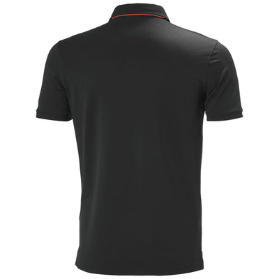 Helly Hansen Kensington Tech Polo Shirt Black 2 Rear #colour_black