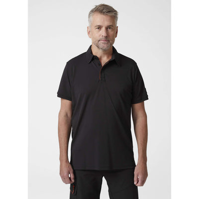 Helly Hansen Kensington Tech Polo Shirt Black 3 On Body 1#colour_black