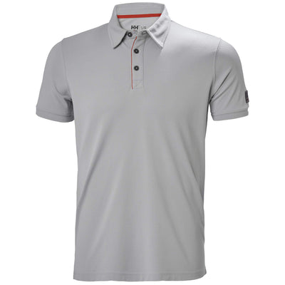 Helly Hansen Kensington Tech Polo Shirt Mid Grey 1 Front #colour_mid-grey