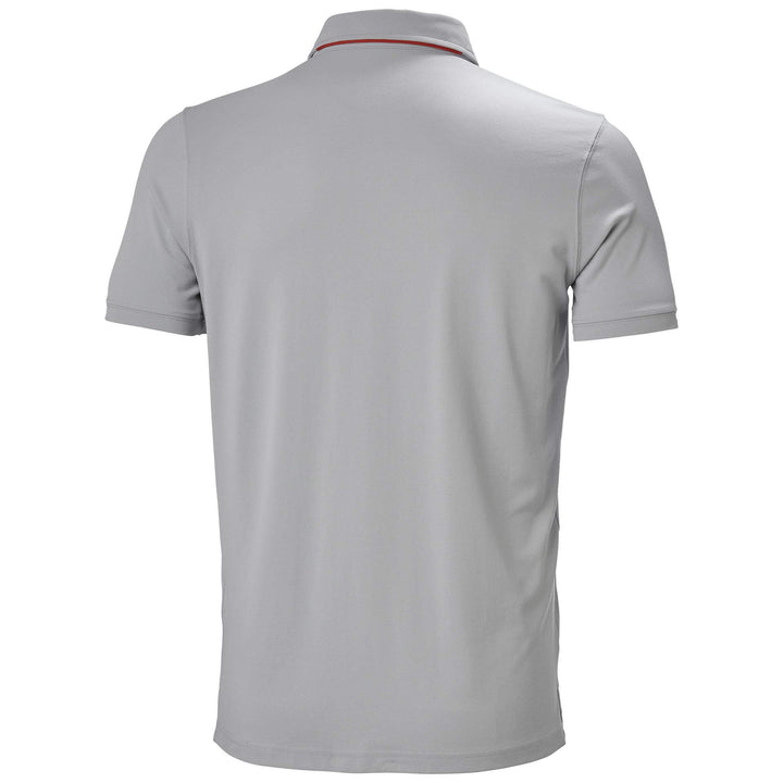 Helly Hansen Kensington Tech Polo Shirt Mid Grey 2 Rear #colour_mid-grey