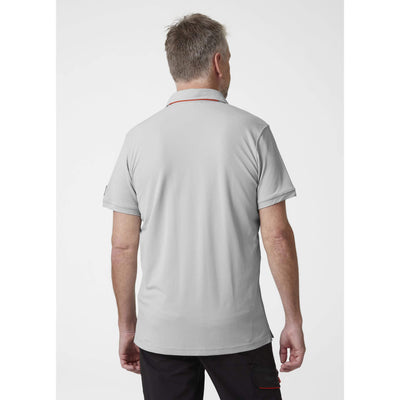 Helly Hansen Kensington Tech Polo Shirt Mid Grey 4 On Body 2#colour_mid-grey