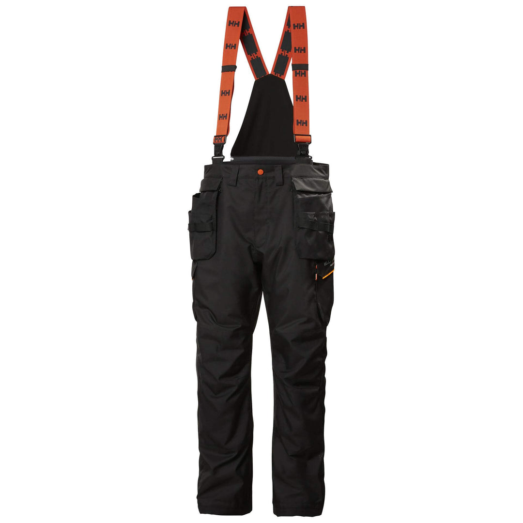 Helly Hansen Kensington Waterproof Winter Construction Trousers Black Front#colour_black