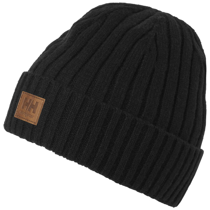 Helly Hansen Kensington Wool Beanie Black Front#colour_black