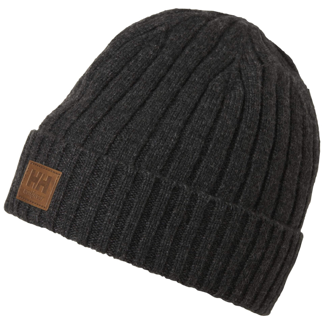 Helly Hansen Kensington Wool Beanie Dark Grey Front#colour_dark-grey