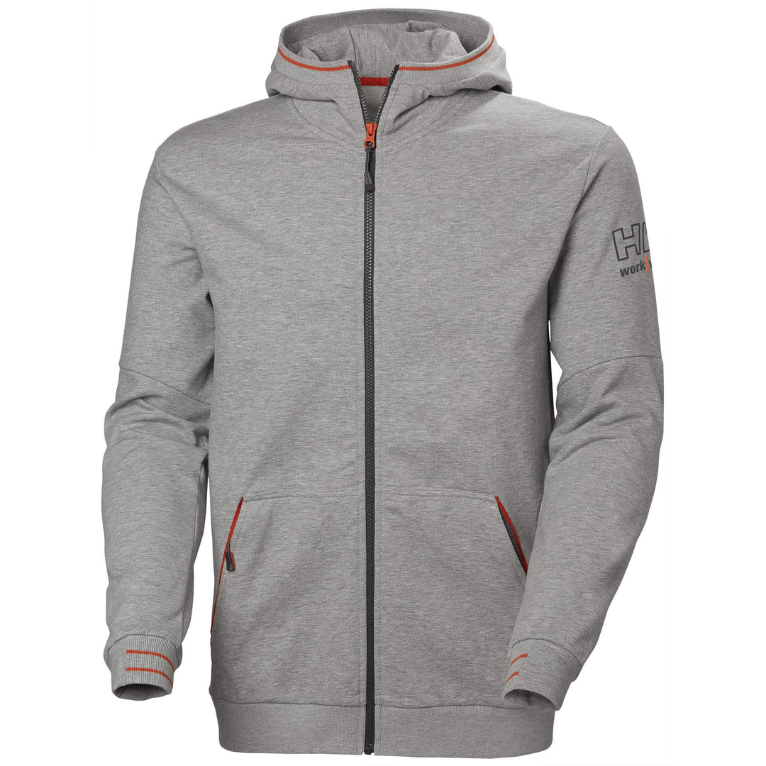 Helly Hansen Kensington Zip Hoodie Grey Melange Front#colour_grey-melange