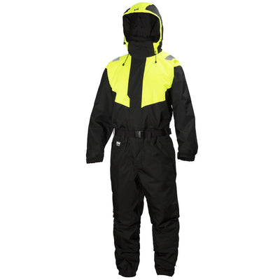 Helly Hansen Leknes Insulated Overalls Winter Suit Blk/Yellow 1 Front #colour_blk-yellow