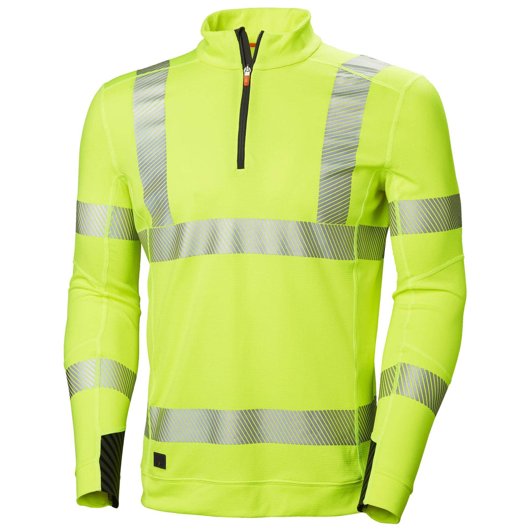 Helly Hansen Lifa Active Hi Vis Base Layer Half Zip Yellow 1 Front #colour_yellow