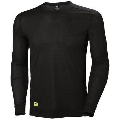 Helly Hansen Lifa Baselayer Crewneck Long Sleeve T-Shirt Black 1 Front #colour_black